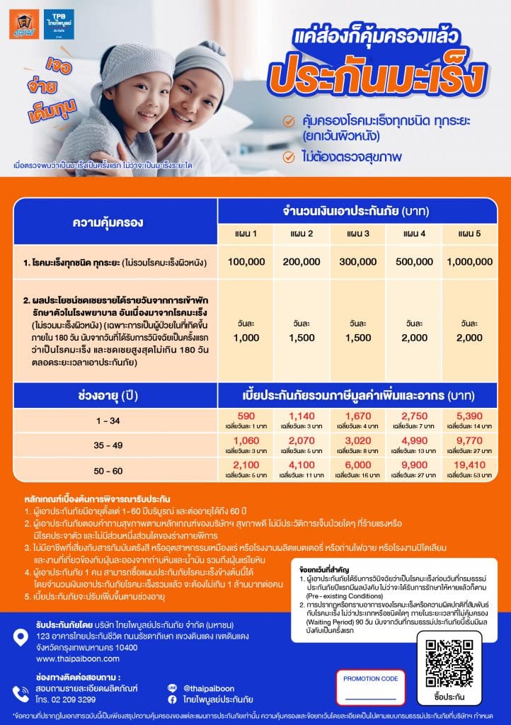 ประกันมะเร็งศรีสวัสดิ์-ไทยไพบูลย์